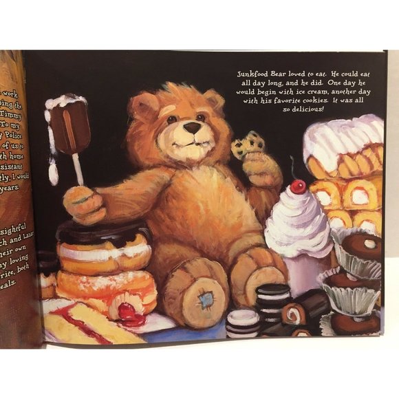Junkfood Bear Hardcover Book Eat Right Exercise - Picture 7 of 10